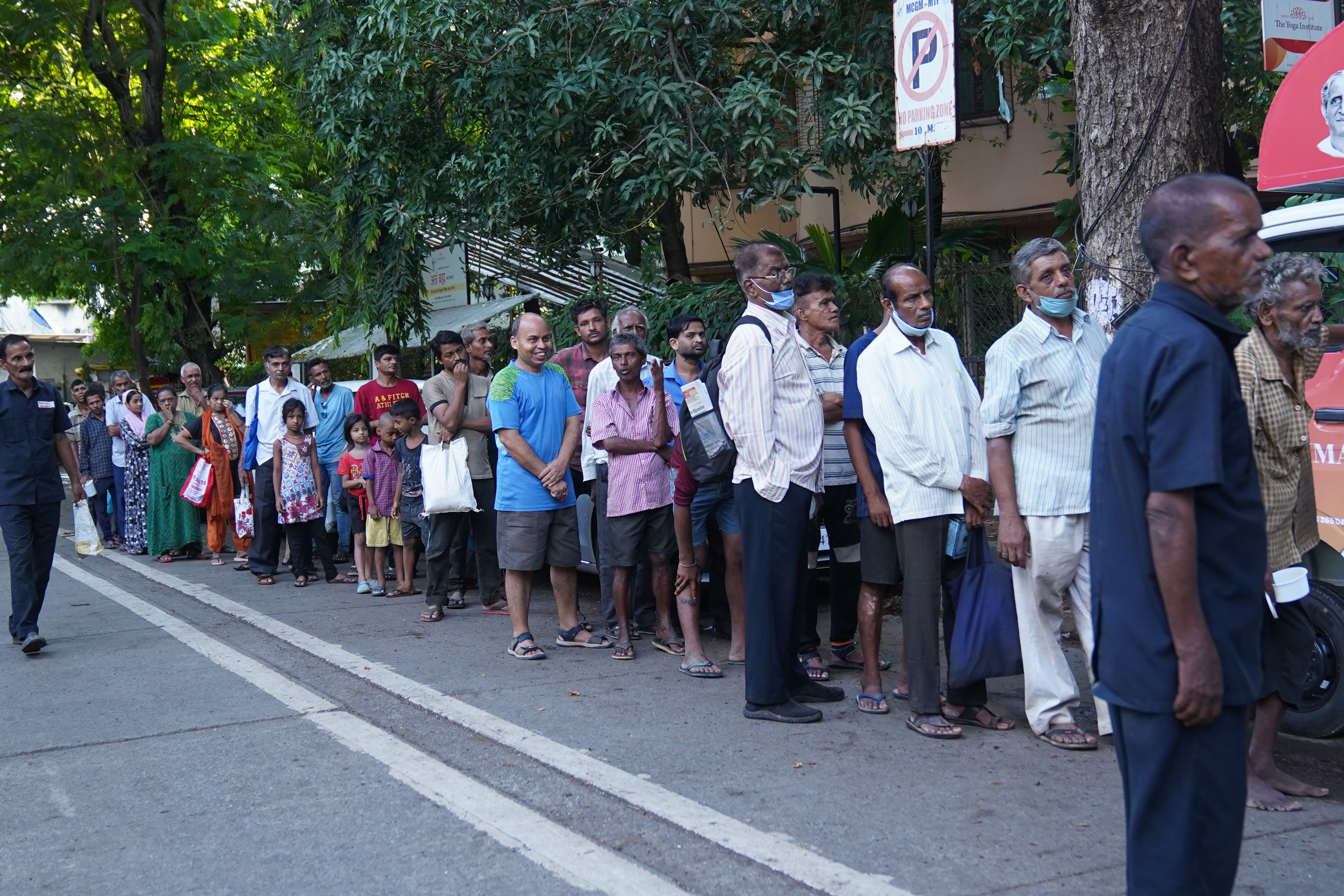 Crowd waiting in line
